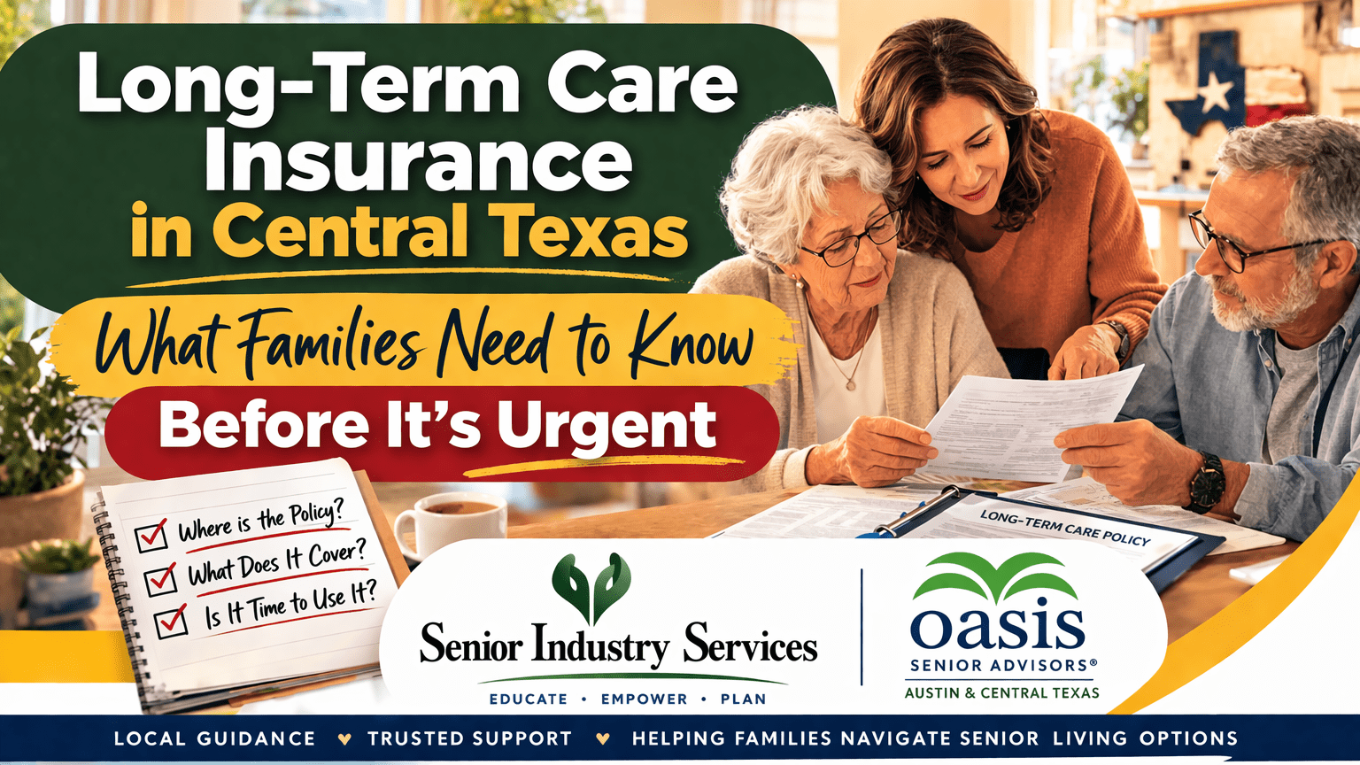 Long-Term Care Insurance Central Texas | What It Covers + When to Use It